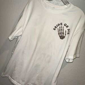 White Bridal Oversized Graphic Tee